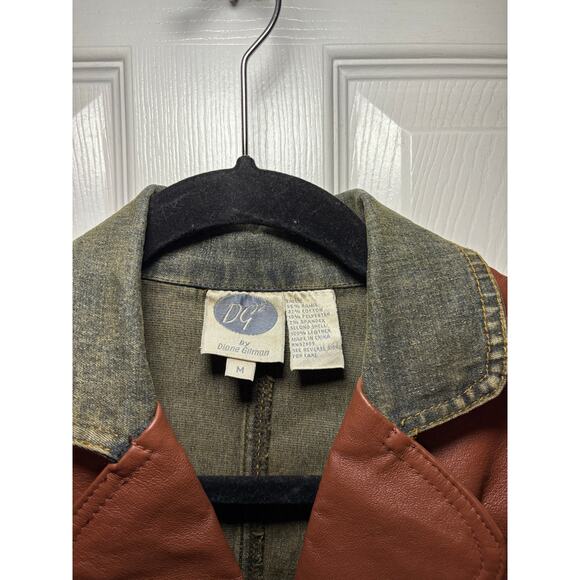 DG2 by Diane Gilman leather and denim jacket vintage size medium - Picture 4 of 5